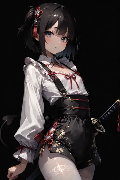 Shelley Gee , (masterpiece , top quality , High Definition: 1 . 2) , girls , Alone  , frills、lace fabric、dark haired、white pantyhose、Women's Funny Faces、sleeves are bordered with lace 、Slightly Short Bob、cute face、Like々Funny Face、Looking into the Distance、...