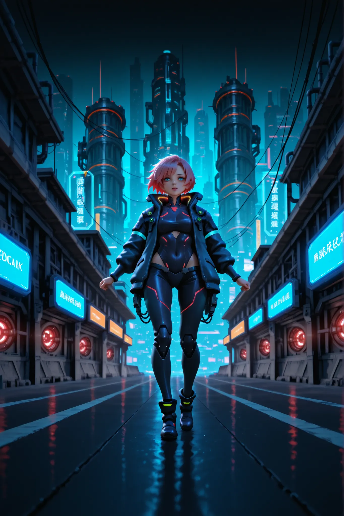 a cyberpunk style game craft scene, highly detailed, dynamic composition, moody lighting, neon accents, futuristic technology, industrial architecture, advanced machinery, complex gadgets, glowing displays, intricate details, seamless integration, cinemati...
