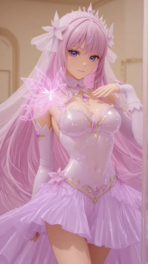 masterpiece、 and high precision、 魔法のようなスタイルの美しいガラスの容器にIncludes a cute Barbie doll、Round Glasswork Illuminated from Inside、halation、Includes a cute Barbie doll、Magic rim    、hologram、High Definition Craft、 enhances the delicate beauty of 、Vivid images of gl...
