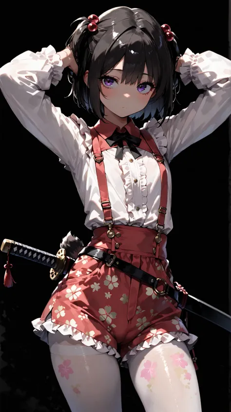 Shelley Gee , (masterpiece , top quality , High Definition: 1 . 2) , girls , Alone  , frills、lace fabric、dark haired、white pantyhose、Women's Funny Faces、sleeves are bordered with lace 、Slightly Short Bob、cute face、Like々Funny Face、Looking into the Distance、...