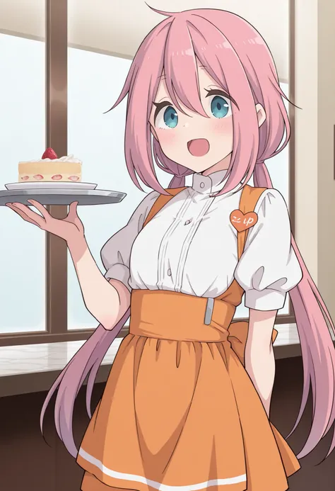 Score_9, score_8_up, score_7_up, source_anime, nadeshiko kagamihara, solo, low twintails, pink hair, blue eyes, (best quality), (high quality), {masterpiece}, extremely delicate and beautiful, ultra-detailed, beautiful detailed eyes, anna miller, waitress,...
