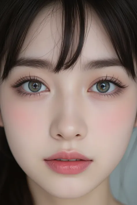 (Best Quality, 4K, 8K, High Resolution, Masterpiece:1.2) , (Super Detailed, Realistic, Photorealistic:1.37), beautiful face close-up, Highly detailed iridescent eyes, double eyelids, long eyelashes, slightly thicker lips, Half beautiful girl, super detaile...