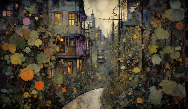 (best quality,4k,8K,high resolution, Masterpiece:1.2),ultra detailed, sharp focus,(realista,Photorealistic,Foto-realista:1.37),extremely fine details, intricate details, wallpaper for dark theme wallpaper, Gloomy, spray jungle landscapes spray on leaves, ...