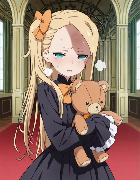 masterpiece, best quality, (best illustration), ultra-high resolution, score_9, score_8_up, score_7_up, BREAK source_anime, shiny skin, perfect eyes, (detailed face and eyes), (((solo, 1girl, solo focus))), blonde hair, aqua eyes, long hair, side ponytail,...