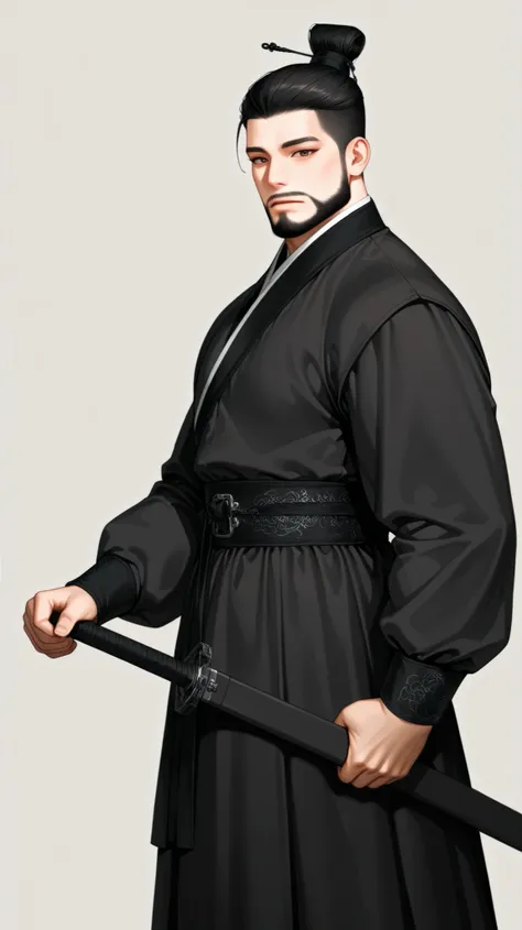 very aesthetic, 걸작, 고해상도, 8k 해상도, high contrast, semrealistic, newest, koreanai, best_quality, finely_detailed_eyes_and_detailed_face, (1 man), brown_eyes, black_hair, beard, chill out , short_cut,  slicked_back, updo_hair, black_hanbok, hanbok, cheolrik, ...