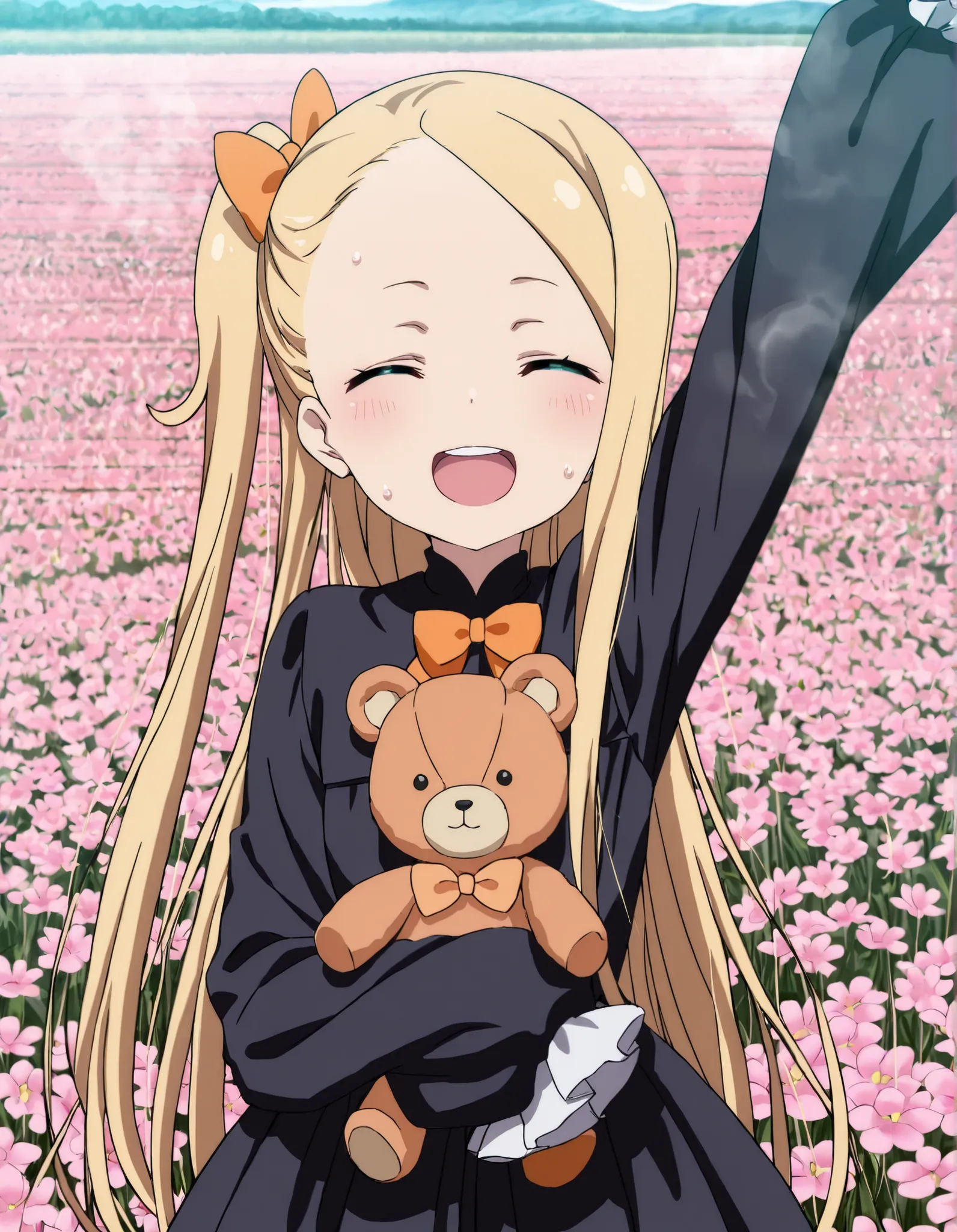 masterpiece, best quality, (best illustration), ultra-high resolution, score_9, score_8_up, score_7_up, BREAK source_anime, shiny skin, perfect eyes, (detailed face and eyes), (((solo, 1girl, solo focus))), blonde hair, aqua eyes, long hair, side ponytail,...