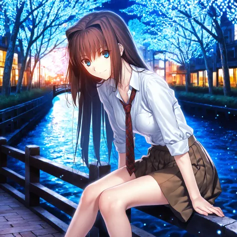 masterpiece, , absurdres, highres, detailed background, high resolution, masterpiece, necessary, detail, best quality, quality, necessary, details, High details, Precise, outdoors, (city, river, colorful light particles, powder light,),day lens flare, blur...
