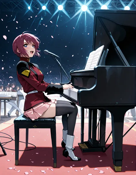 score_9, score_8_up, score_7_up,BREAK,masterpiece, best quality, absurdres,A very detailed and Hi-Res image,1girl,(solo),21 years old, (beautiful and detailed face),1girl,destiny jacket,LunamariaHawke,((destiny jacket)),((red military_jacket)),white shirt ...