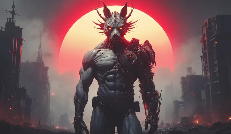 Full length detailed view. full sexy body, sexy muscle hybrid strong man and half cyborg animal, with big muscles looking into the camera, sexy muscle hyprid, hd realistic sharp details of the skin, beautyful eyes, cyborg hair, looking strong, a sexy mecha...