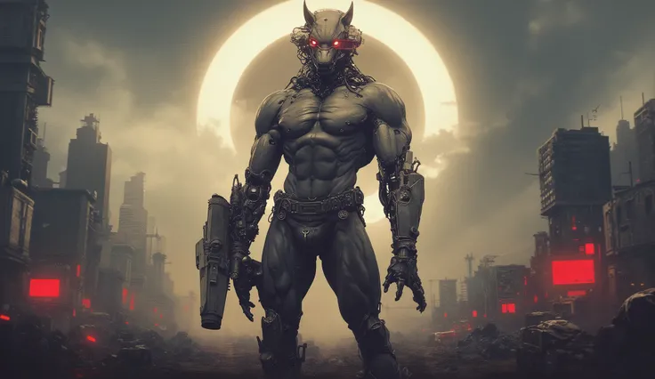 Full length detailed view. full sexy body, sexy muscle hybrid strong man and half cyborg animal, with big muscles looking into the camera, sexy muscle hyprid, hd realistic sharp details of the skin, beautyful eyes, cyborg hair, looking strong, a sexy mecha...