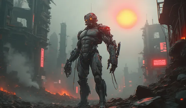 Full length detailed view. full sexy body, sexy muscle hybrid strong man and half cyborg animal, with big muscles looking into the camera, sexy muscle hyprid, hd realistic sharp details of the skin, beautyful eyes, cyborg hair, looking strong, a sexy mecha...