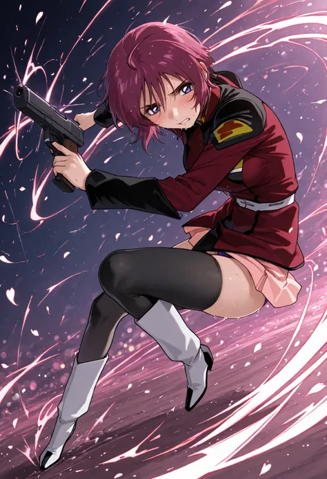 score_9, score_8_up, score_7_up,BREAK,masterpiece, best quality, absurdres,A very detailed and Hi-Res image、lightning crackling around 、safe 1girl,(solo),18 years old, (beautiful and detailed face),1girl,destiny jacket,LunamariaHawke,((destiny jacket)),((r...