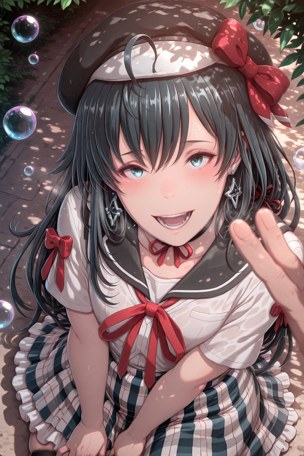 Ruberule, (anime coloring, anime screencap), shiny skin, (ivris-style:1.8), (butcha-u-style:1.2), ((anatomical correct)), ((Cinematic, unreal engine, eye-catching, ambient occlusion, UHD, masterpiece)), ((perfect lighting, dappled sunlight, soft shadow)), ...