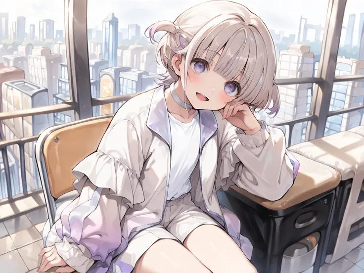 ((Todoroki hajime)), ((Masterpiece)), ((best quality, very aesthetic, absurdres, newest)), (wide shot), (detailed background), (8K), (cinematic lighting), ((1girl)), cute young girl, (Healthy body, Textured skin, small breast, tilt head), multicolored hair...