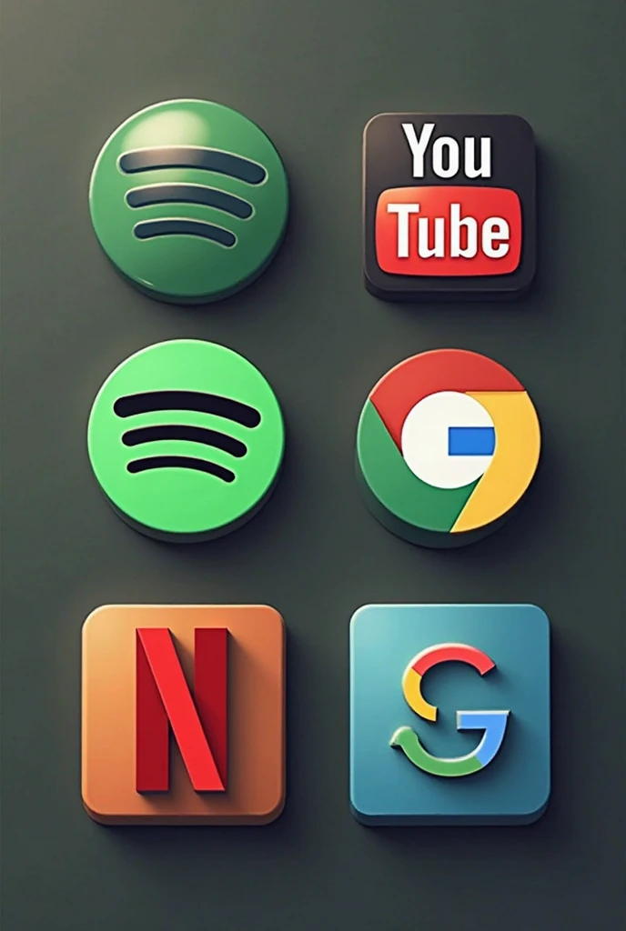 Spotify, YouTube, Chrome, Netflix, and Google