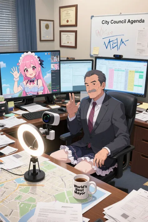 By Day: Mayor. By Night: Idol VTuber.