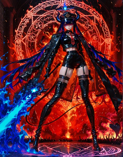  (Masterpiece, best quality),  intricate details, JK, highly detailed, intricate details, portrait, split-screen two-panel composition, left side:dynamic pose, leather reflection, blue flame firing field, blue flame Halo above the head, blue flame aura, Ma...