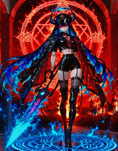  (Masterpiece, best quality),  intricate details, JK, highly detailed, intricate details, portrait, split-screen two-panel composition, left side:dynamic pose, leather reflection, blue flame firing field, blue flame Halo above the head, blue flame aura, Ma...