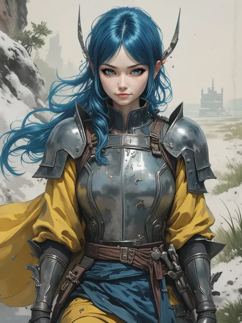 A very beautiful 22 year old paladin lady, (((long hair))), (((DeepSkyBlue hair))), (((shiny hair))), (((beautifully detailed eyes))), (((perfect eyes))), (((finely detailed eyes))), (((detailed eyes))), (((Light Sky Blue eyes:1.5))), (((bright eyes))), ((...