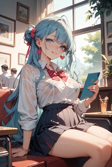 A sweaty high school girl