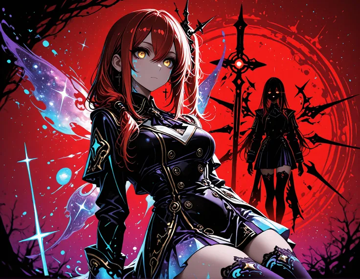(EyesHD:1.2), masterpiece, best quality, ultra-detailed, very aesthetic, sharp focus, depth of field, vibrant colors, ray tracing, best lighting, detailed illustration, detailed background, cinematic, beautiful face, beautiful eyes, (anime coloring:1.5), 1...