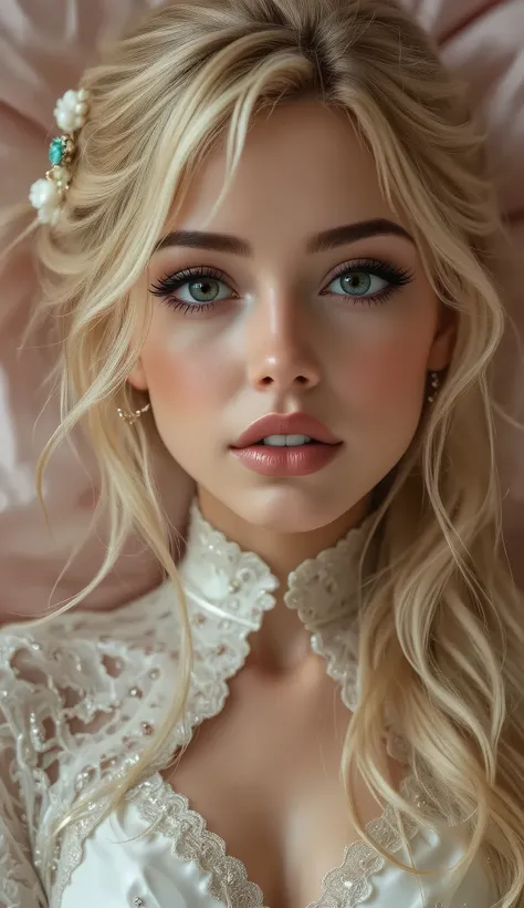 {((Genuine, rating_safe:2.0)) {The bride shows off her outfit inspired by the gift of the goddess of debauchery and lust}}. ((Ultra-realistic最high quality、 8K、 The ultra -The high-definition))、(photorealistic: 1.75)、(Realistic: 1.75 )、(masterpiece)、((absur...