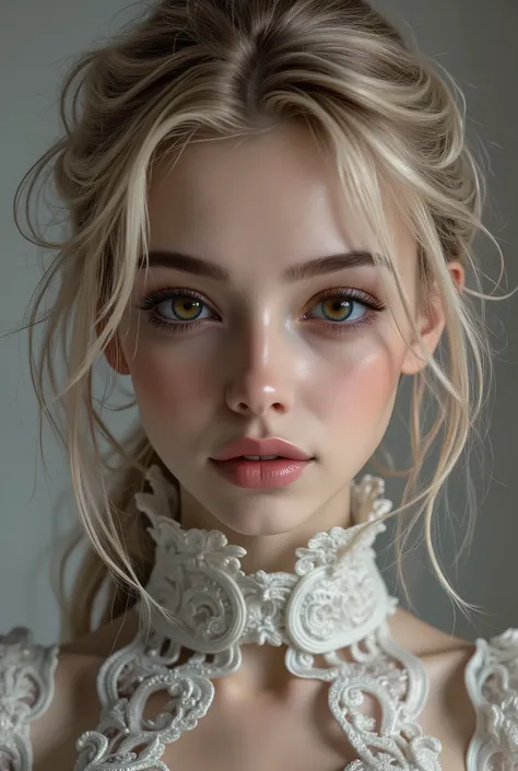  {{The bride shows off her outfit inspired by the gift of the goddess of debauchery and lust}}. [Style: "masterpiece, realistic, (photo realistic Realism), ultra-detailed, Hyper high resolution"] (Key Directive: - ("The priority is the anatomical accuracy ...