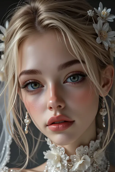  {{The bride shows off her outfit inspired by the gift of the goddess of debauchery and lust}}. [Style: "masterpiece, realistic, (photo realistic Realism), ultra-detailed, Hyper high resolution"] (Key Directive: - ("The priority is the anatomical accuracy ...