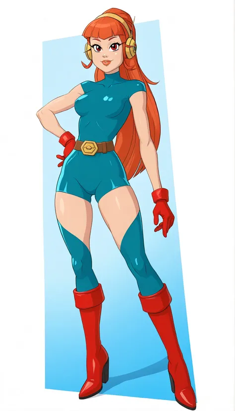 ((Blossom)), ((Powerpuff Girls)), (My Hero Academia Style), (((High Quality))), (1girl), (solo), (female), (((perfect face))), (((perfect hands))), (((perfect anatomy))), (Thigh Gap), (Knee gap), (ankle Gap), ((Full Body Photo:1.5)), ((looking at viewer)),...