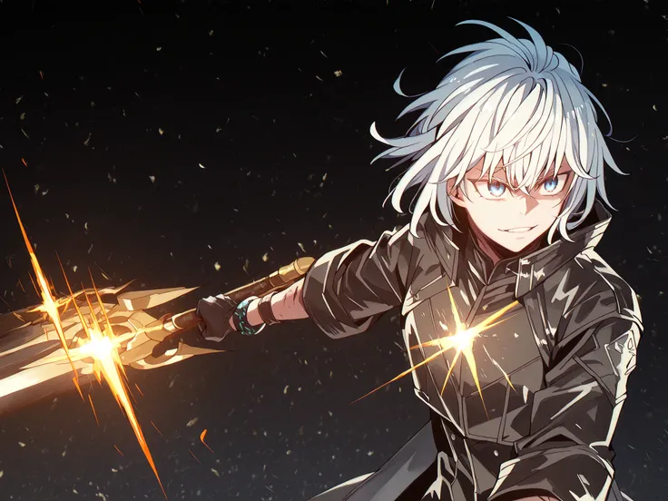 alone, 1 boy, and short, small character, short character, Character 1.50 meters tall, and short, young character, character with male body of Vanitas from "Vanitas no Carte", male character, long, loose white hair with blue underside, young and short char...