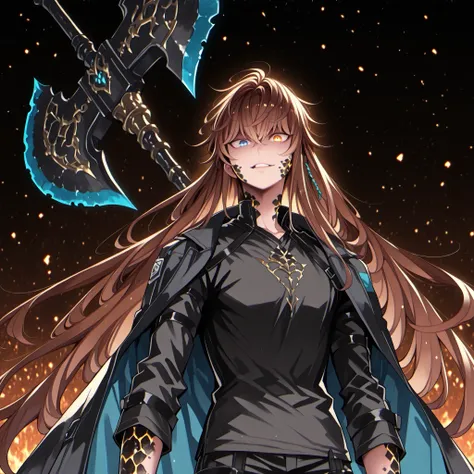 alone, 1 boy, character 1.50 meters tall, young and short character, with male body of Eugene Lionheart from "Damn Reincarnation", male character;

shiny brown hair, the character's hairstyle must match that of Miquella from "Elden Ring", long bangs;

the ...