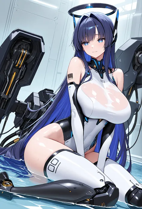 android,cyborg,highres,beautiful,machine_girl,mechanical parts,masterpiece,game cg,young girl,hair intakes,have to pee,shiny eyes,leggings,detached sleeves,halo,masterpiece,best quality,highly detailed,bishoujo,detailed CG Unity 8k wallpaper,masterpiece,artbook,science-fiction,stare,bionic cyborg,smooth,see-through,mechanical head,beautiful long hair,mechanical halo,1girl,contrapposto,afloat,mechanical headgear,machinery,long white gloves,bln,light smile,mechabare,bishoujo,detailed CG Unity 8k wallpaper,masterpiece,see-through,mechanical body,perfect body,long legs,beautiful hair,mechanical halo,masterpiece,best quality,illustration,cinematic lighting,bangs,weapon,Laboratory background,cable insertion,tube insertion,penetration,shiny body,rigging,1 girl,huge breast,huge hip,hipgear,mechanical legs,number tattoo,barcode tattoo,wariza,
