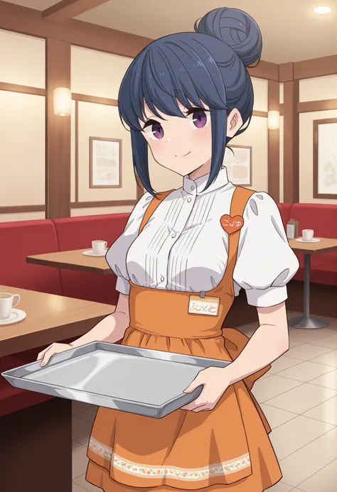 Score_9, score_8_up, score_7_up, source_anime, rin shima, solo, single hairbun, sidelocks, dark blue hair, purple eyes, small breasts, (best quality), (high quality), {masterpiece}, extremely delicate and beautiful, ultra-detailed, beautiful detailed eyes,...