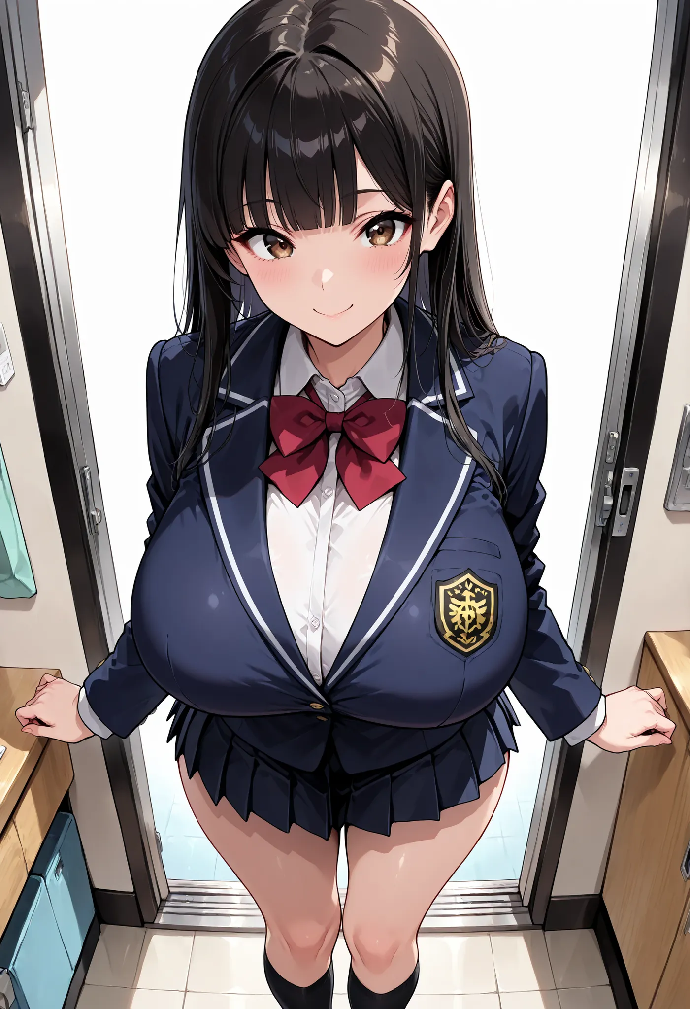 (masterpiece, 8k, super high resolution, absurd:1.2), 1 Japanese woman, 10th Generation, (black hair long, straight hair, blunt bangs), beautiful character designs, perfect contrast, Anatomically Accurate, perfect face, Beautiful and delicate eyes, express...
