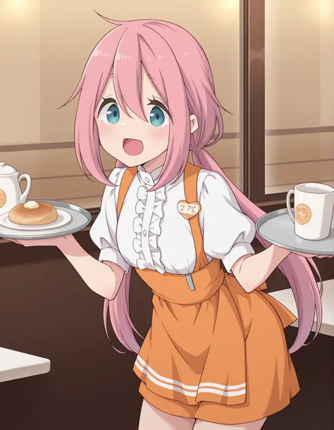 Score_9, score_8_up, score_7_up, source_anime, nadeshiko kagamihara, solo, low twintails, pink hair, blue eyes, (best quality), (high quality), {masterpiece}, extremely delicate and beautiful, ultra-detailed, beautiful detailed eyes, anna miller, waitress,...