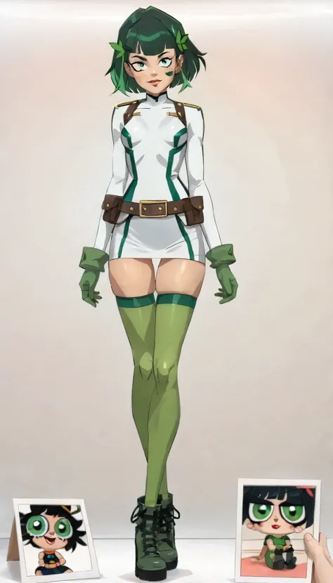((Buttercup)), ((Powerpuff Girls)), (My Hero Academia Style), (((High Quality))), (1girl), (solo), (female), (((perfect face))), (((perfect hands))), (((perfect anatomy))), (Thigh Gap), (Knee gap), (ankle Gap), ((Full Body Photo:1.5)), ((looking at viewer)...
