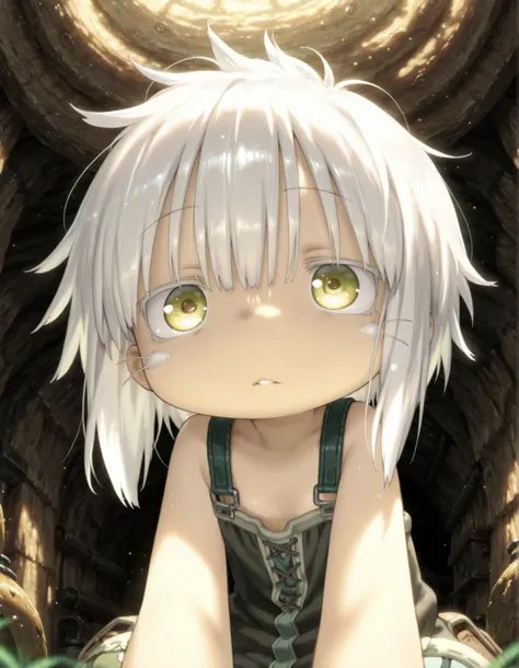 miabyss,, made in abyss,, "solo, 1girl, nanachi \(human\) \(made in abyss\), white hair, yellow eyes", "ultra-detailed, best quality, beautiful eyes, extremely detailed, best quality, beautiful, Master piece, highres, best quality, official art, highres, m...