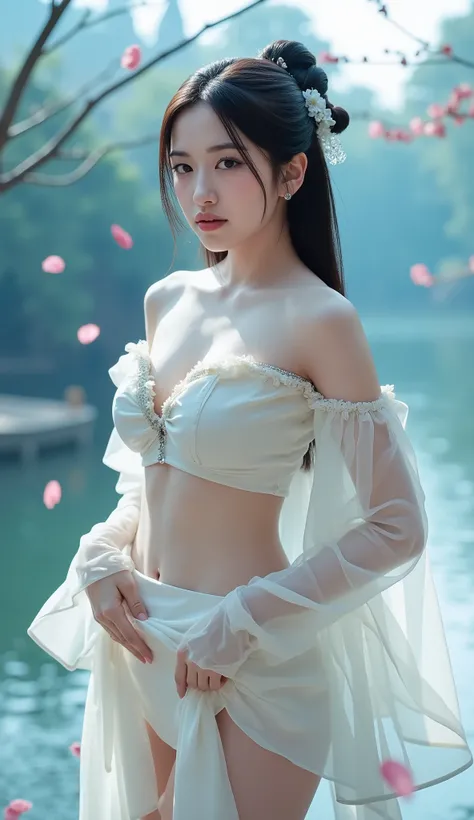 (8k Masterpiece),((Extremely detailed)), (Highly detailed computer illustration), ((Extremely exquisite and beautiful)), Fine fingers and toes, Long legs(From below:1.exy lips（Slightly closed），Big eyes，（Balanced left and right eye ratio），Asian Models（Sexy ...
