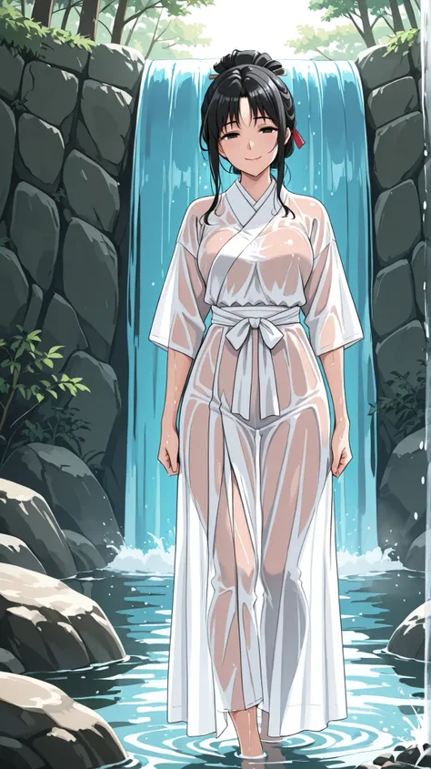 1 girl, solo,beautiful japanese girl,adult,18 years old,black eyes,black hair,masterpiece,general,highres, ultra-detailed,very aesthetic,best quality ,best hands,best eyes,perfect anatomy,anime coloring,easynegative,pale skin,BREAK,Edo period Japanese hair...