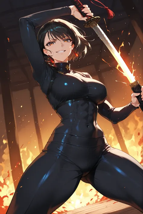 masterpiece, best quality, very aesthetic, absurdres, detailed background, highly detailed, dynamic lighting ,kagari hiyuki(kagurabachi),1girl, kagari hiyuki, black hair ,solo, detailed face and eyes,(increasing the weight makes things worse), nice hands, ...