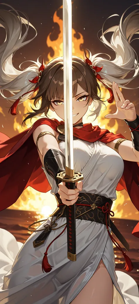 style of [arknights|(748cmstyle:0.88)], god rays, cinematic shot, masterpiece, best quality, amazing quality, very aesthetic, high resolution, ultra-detailed, absurdres, (hands:-0.15), (1girl, mature woman, female:0.95), solo, alone,(dynamic pose, upper bo...