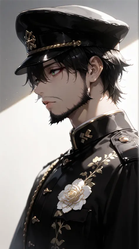  (masterpiece, Highest Quality, High Definition: 1.2),  male, Alone,(masterpiece, Highest Quality, Highest Quality:1.2), Highly detailed,most detailed ((Super Detailed)), (Highly detailedCGイラスト), ((very delicate))、floral crochet uniform、 Japanese sword、 Si...