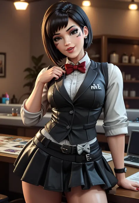 score_9, score_8_up, score_7_up, score_6_up, overwatch style, 1girl, solo, a girl, mime costume, mime makeup, mime cosplay, anime, mini skirt, best quality, 4K, 8K, high resolution, masterpiece, ultra-detailed, realistic, photorealistic, photo-realistic, H...