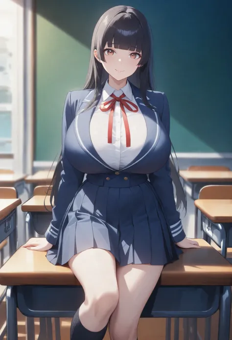 (masterpiece, 8k, super high resolution, absurd:1.2), 1 Japanese woman, 10th Generation, (black hair long, straight hair, blunt bangs), beautiful character design, perfect contrast, Anatomically Accurate, perfect face, Beautiful and delicate eyes, expressi...