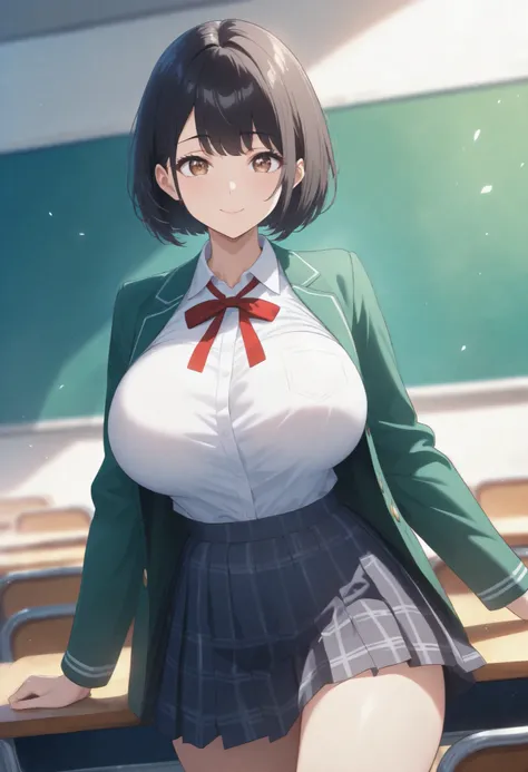(masterpiece, 8k, super high resolution, absurd:1.2), 1 Japanese woman, 10th Generation, (Black Hair Middle, bob cut), beautiful character design in the gymnasium warehouse, perfect contrast, Anatomically Accurate, perfect face, Beautiful and delicate eyes...
