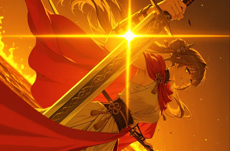style of [arknights|(748cmstyle:0.88)], god rays, cinematic shot, masterpiece, best quality, amazing quality, very aesthetic, high resolution, ultra-detailed, absurdres, (hands:-0.15), (1girl, mature woman, female:0.95), solo, alone,(dynamic pose, upper bo...