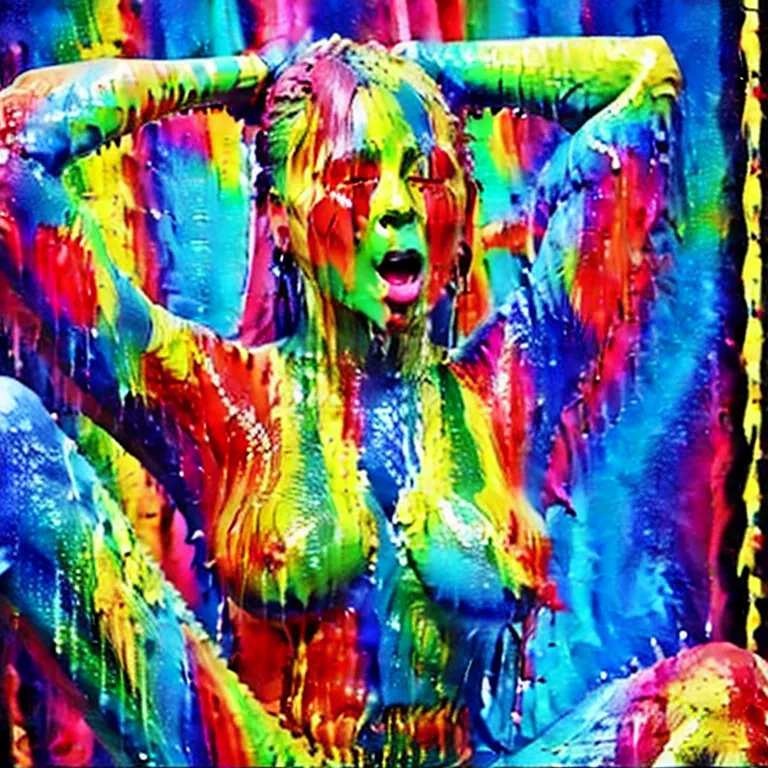 [Beautiful Realistic Asians] Colorful Paint Body 2