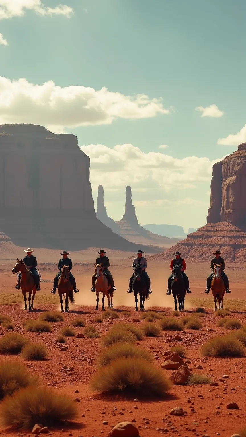 high resolution images、モニュメントバレーのhigh resolution images、Wasteland Views、Several Cowboys on Horses、Wild Spectacular Views