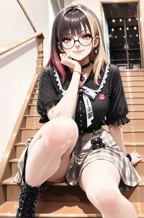 (best quality, ultra-detailed, photorealistic: 1.39), bright and vibrant colors, studio lighting, romantic expressionmasterpiece, Kayra is a beautiful and cute girl with multicolored hair, sparkle in her eyes, detailed, Punk trad goth gothic subculture Tra...