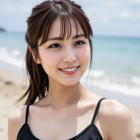 high resolution photo of a young Japanese woman, (photo-Realistic, Realistic, masterpiece, Highest Quality), Intricate Details, Highly detailed, Ultra High Definition, 16k, Clear Focus, with professional writing, 1girl, straight long shiny hair with bangs,...